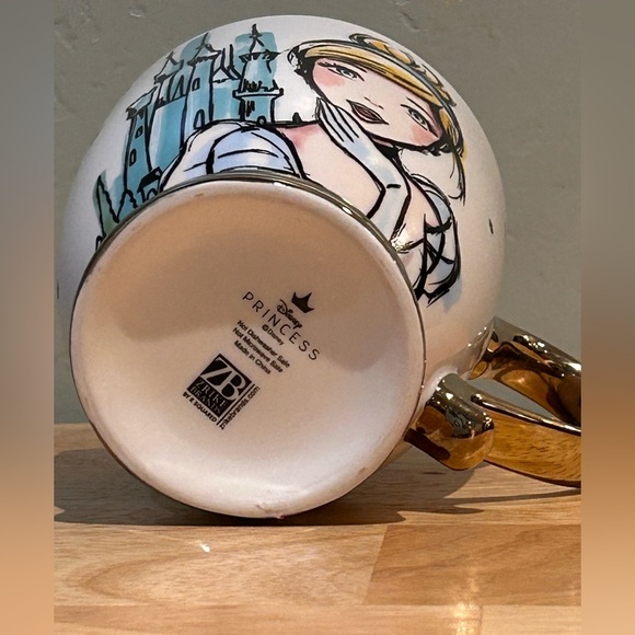 NEW Disney Princess Ceramic Cinderella Mug With Gold Handle Made By Zrike Brands - Picture 5 of 5